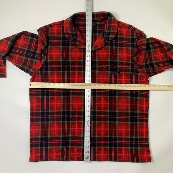 Skims Shirt Men Large Flannel Pajama Top Buffalo Plaid Chest Pocket Lounge Shirt - Picture 3 of 11